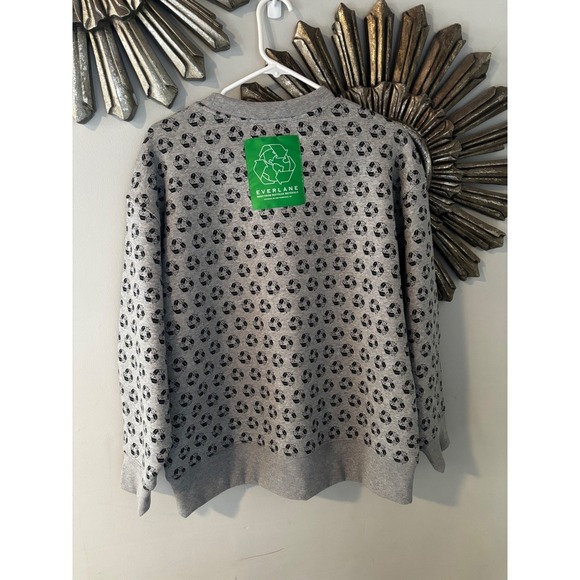NWT $98 Everlane The ReTrack Oversized Crew Earth Day gray pullover sweatshirt S - Picture 5 of 8